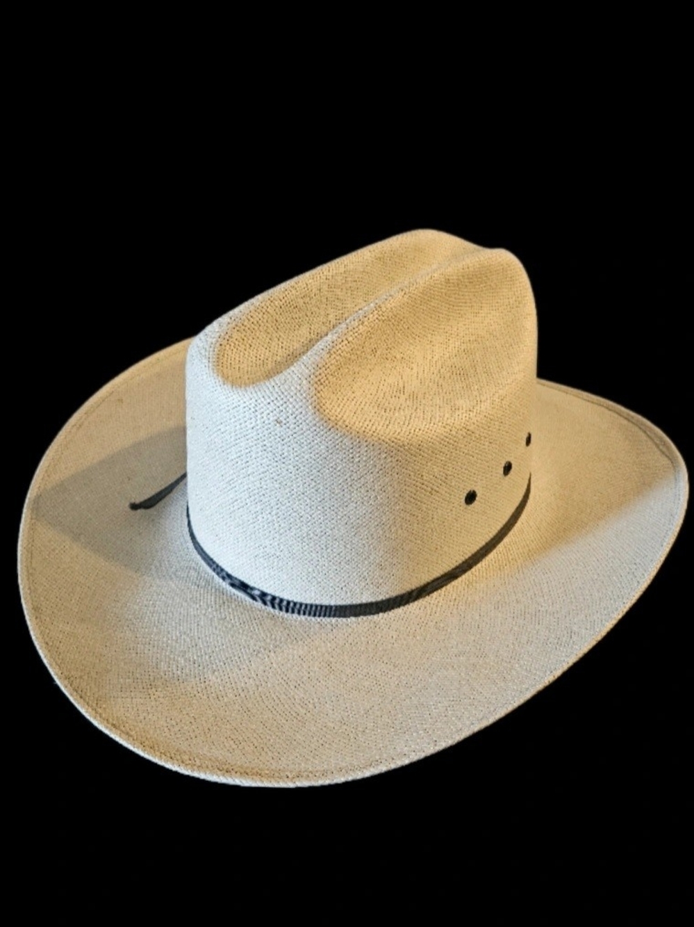 Vintage Bailey U-Rollit 4X Shantung Panama Straw Cowboy Hat Size 7 3/8 USA